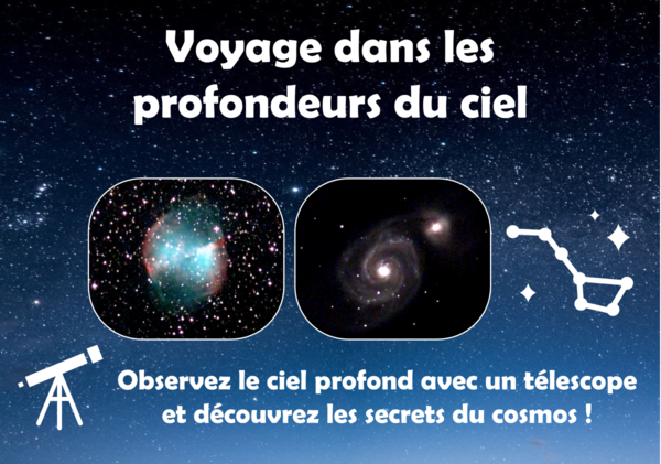 observation du ciel profond au télescope, galaxie, nébuleuse.